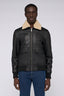 Giubbotto imbottito in pelle con colletto in shearling 1