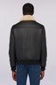 Giubbotto imbottito in pelle con colletto in shearling 3