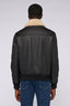 Giubbotto imbottito in pelle con colletto in shearling 2