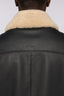 Giubbotto imbottito in pelle con colletto in shearling 4