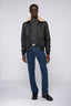 Giubbotto imbottito in pelle con colletto in shearling 4