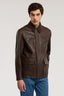 Giacca con tasche applicate in pelle 1