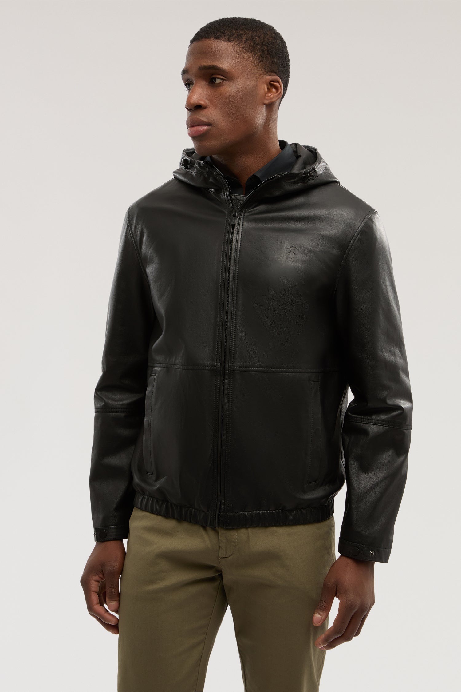 Giacca con cappuccio in pelle metal free 1|a8fa0cb09e09eef3658604a7fc2c6ab575b41bbfdcc62e78719f9f9c534c257d