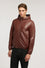 Hooded leather blouson