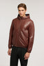 Blouson con cappuccio in pelle 1