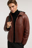 Blouson con cappuccio in pelle 4
