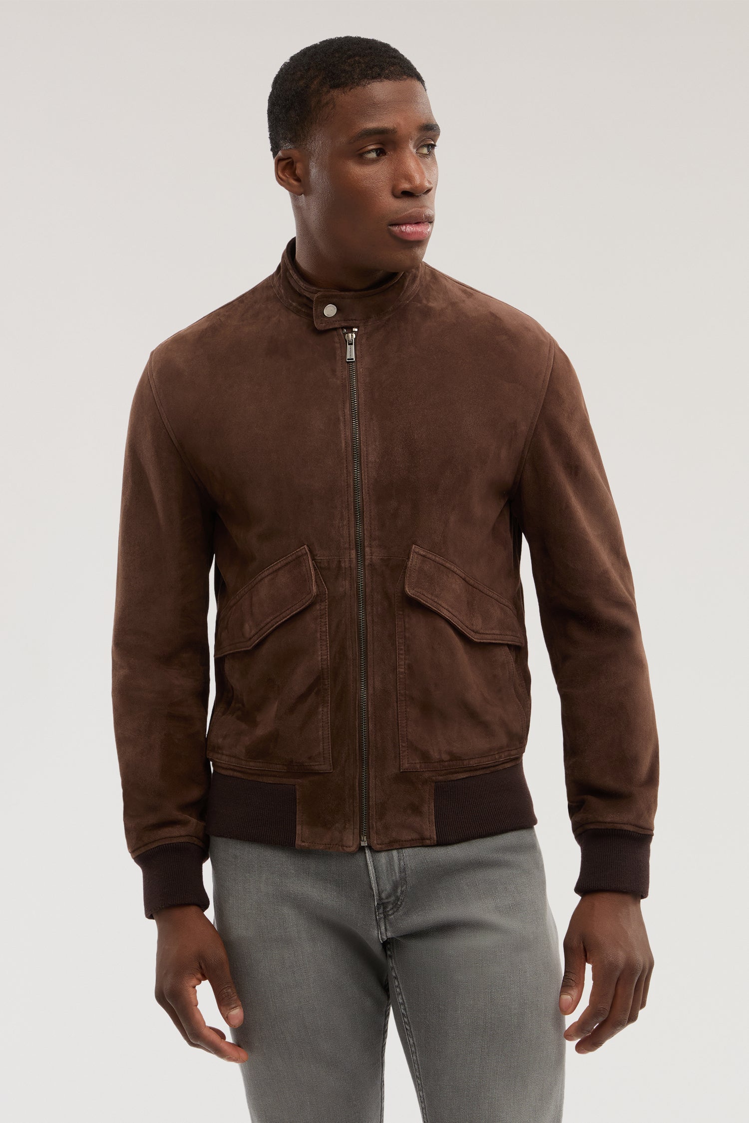 Giacca sailor in suede 2|268c21dcd426375028acb793bcc6c9ed2e955b8f473d56925199c4a1fc89eece