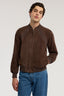 Bomber in suede con dettagli in maglia 1