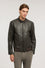 Jacke mit Lederpatch