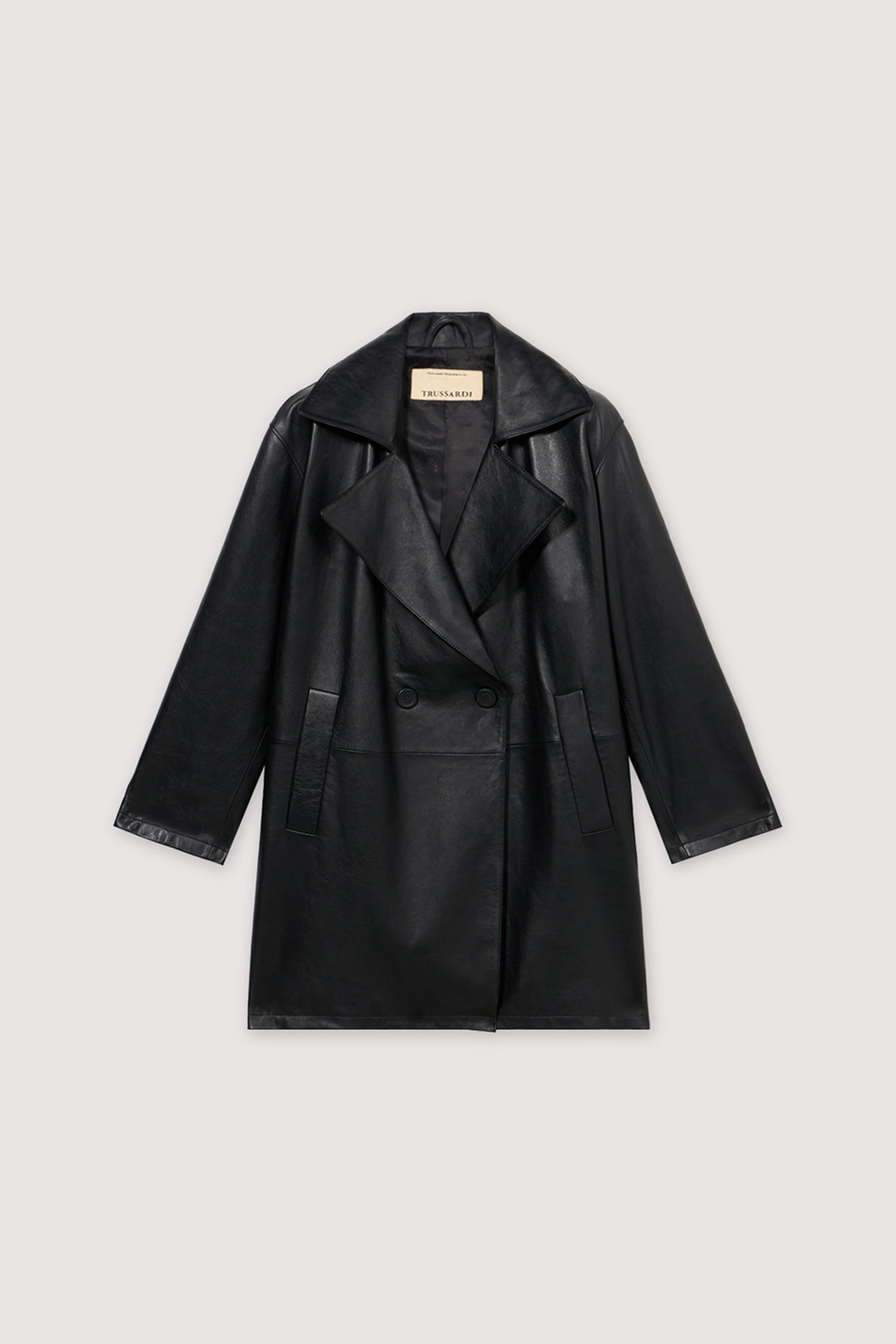 Trench doppiopetto in pelle 5|0daabc691dcb9a108f4a57ad2264cf3f58633c18022deee33bbeed78f96c01f4