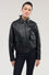 Metal-free leather bomber jacket