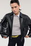 Bomber in pelle metal free 4