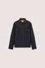 Camicia overshirt in denim con colletto in pelle 5