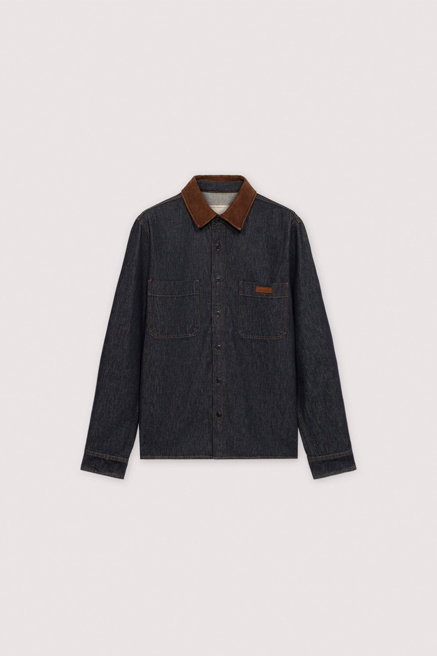 Camicia in denim con colletto in pelle 5|9182fa09c95da389d675822ba546de0d06a4958b924a21486c4b31670b9a7b7a