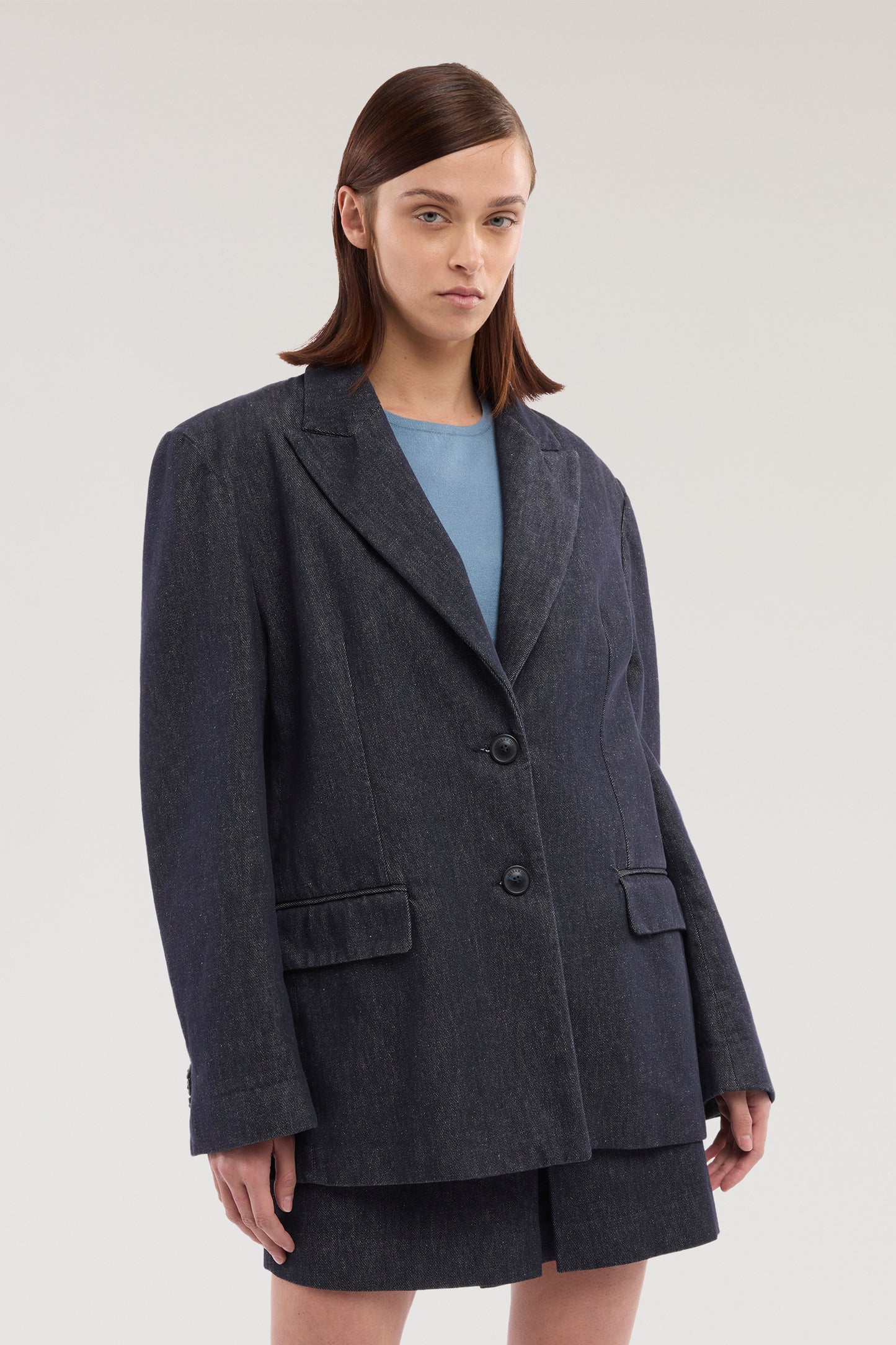 Blazer in denim reattivo 1|67d775de6141af818ce6013eb414b1705d021dab069a4c8fadb2d2388beaf8d0