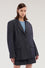 Reactive denim blazer