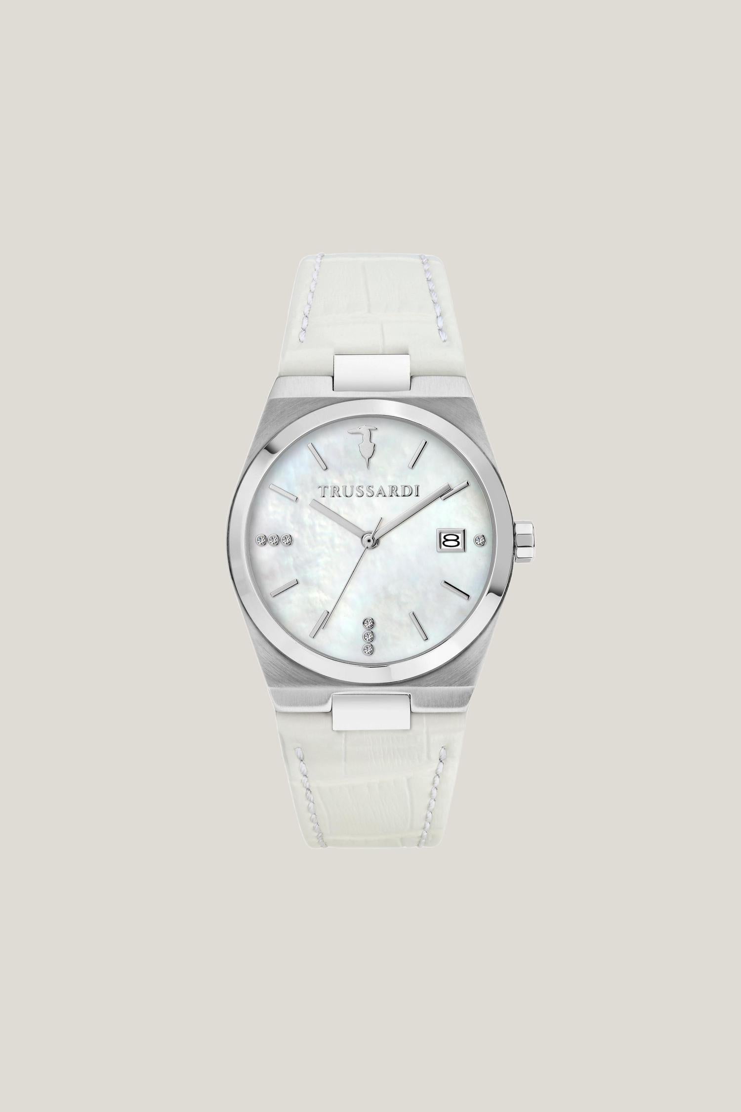 Orologio in acciaio e pelle 1|a3bce7e3fa3b032fd12d3430467aed06509e284803c3eedfd9de93f02f3c0b9c