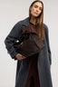 Borsa tote Orbita grande in suede con stampa 6