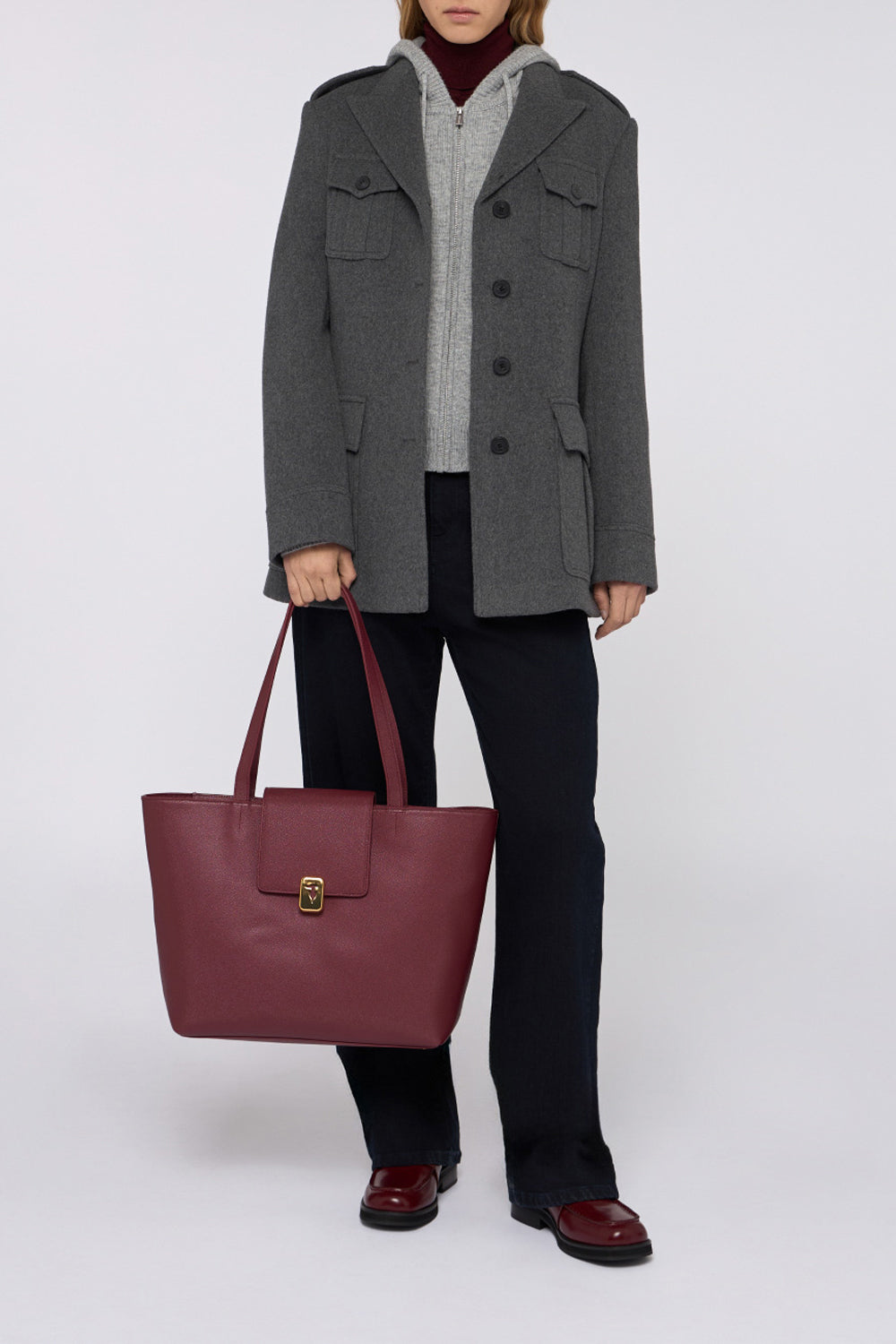 Borsa shopping Cameo in pelle grana riso 4|fb65ad4f670fcd39611ab1f060edee3b50f6b24fd6cc1d595733669c28544750