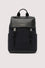 Travel backpack in nylon and leather