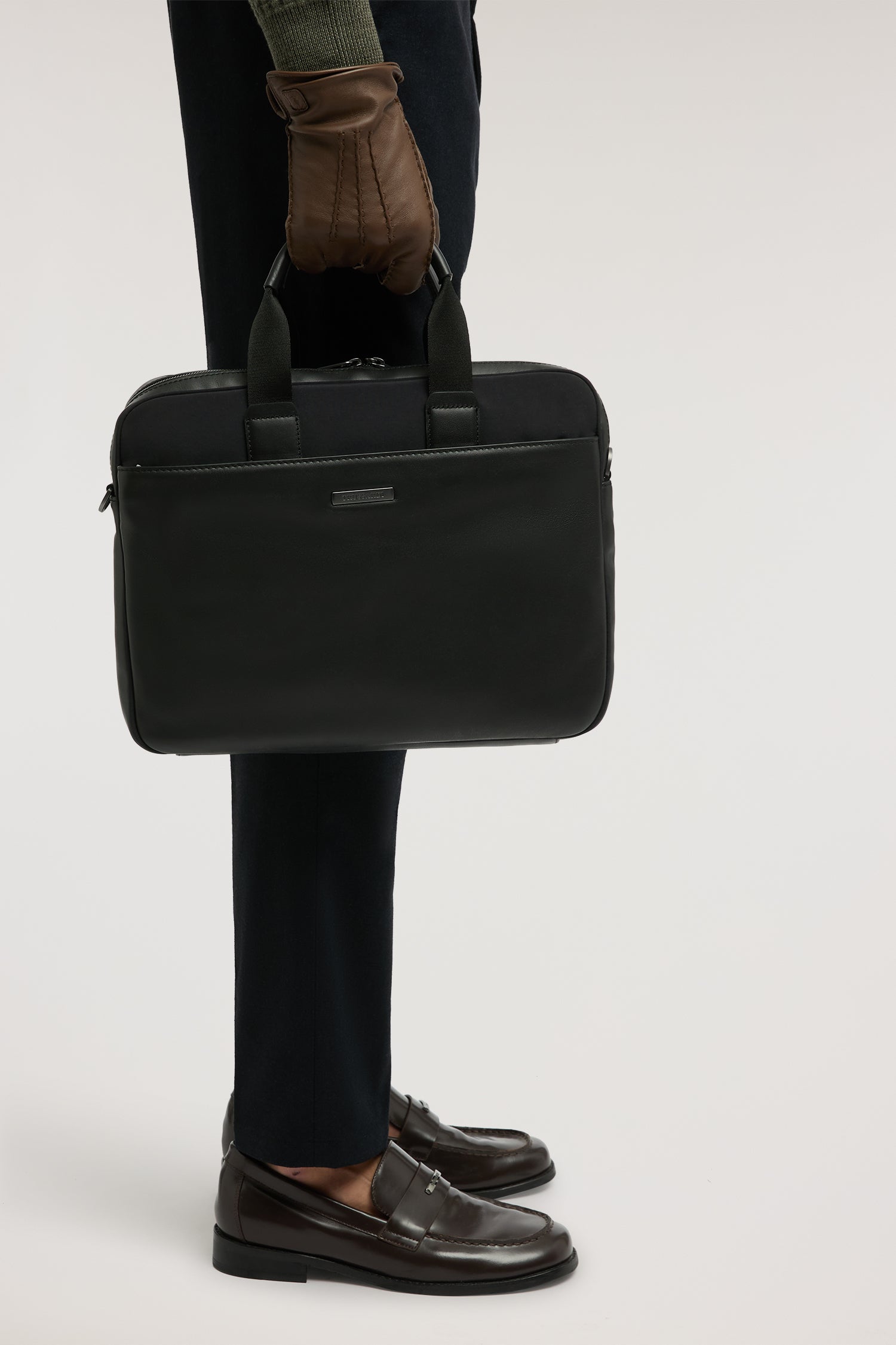 Travel document bag in nylon and leather – Trussardi