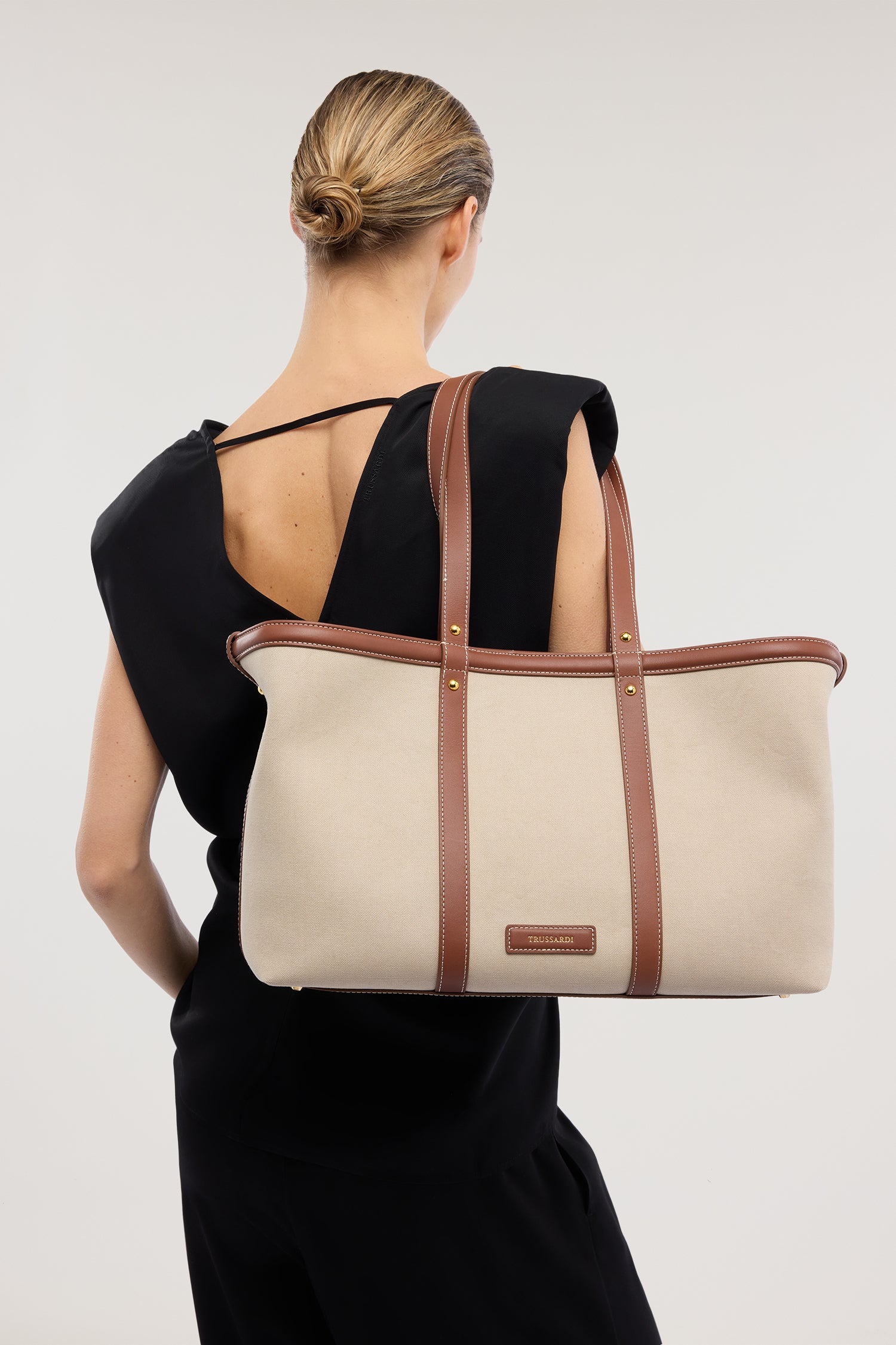 Borsa shopper Elba in canvas e pelle 2|ac5b2032b0c1c401916b1157041cad0602b846766351651473d2413d71603d5e