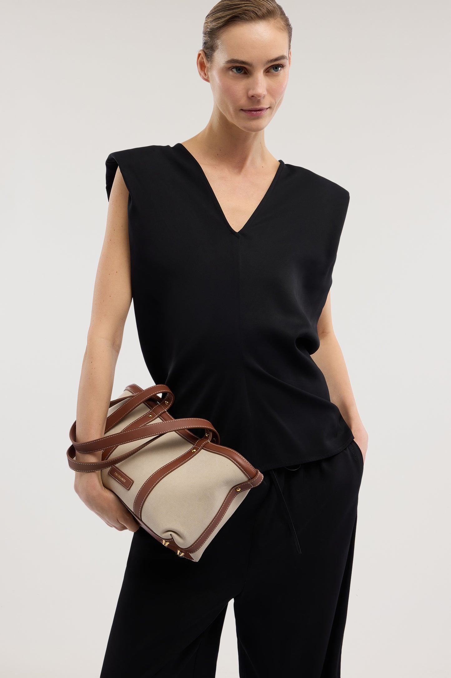 Borsa Elba shopper small in canvas 2|f1d4b62e6a393e07a2e655ed2d83a4b205778566ea5006e725349987748ca451